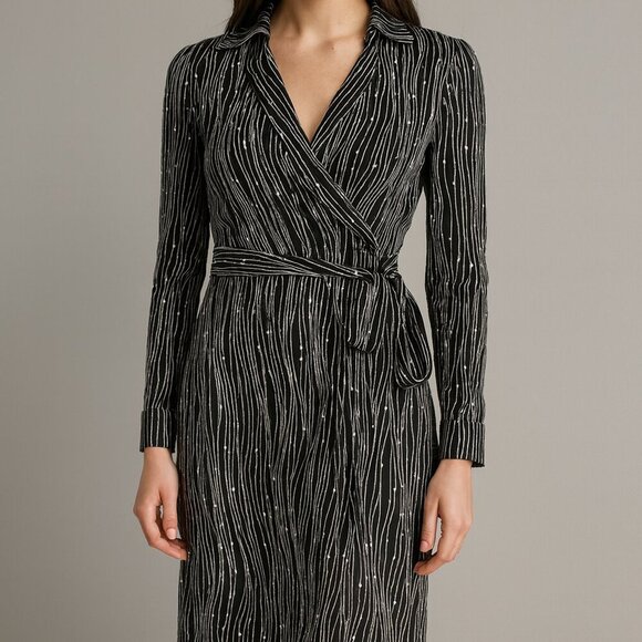 Vintage Diane Von Furstenberg 1990s 100% Silk Jeanne Wrap Dress Sz 0 - Picture 1 of 9